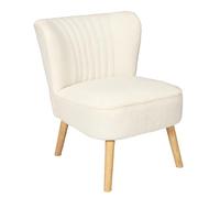 Home Deco Factory – Fauteuil Érika HD7631 – Bouclette, Design moderne et confortable – Blanc