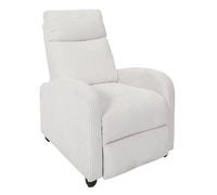HOME DECO FACTORY Fauteuil Côtelé 3 Positions Ajustables Confort Beige | Contreplaqué et tissu côtelé, fauteuil, 3 positions ajustables, confort optimal, salon ou chambre, 69x100x95 cm, beige