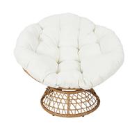 Home Deco Factory Fauteuil Pivotant Cancún, Salon ou Bureau, Blanc | Fauteuil pivotant 360°, assise confortable, design moderne, salon ou bureau, revêtement polyester, taille standard, blanc