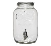 HOME DECO FACTORY - Fontaine à Boisson en Verre avec Large Ouverture et Robinet de Service - idéale pour Toute la Famille - Parfaite pour Vos Boissons - Contenance : 4 L