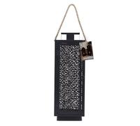 HOME DECO FACTORY - HD0038 Lanterne en Métal Ajouré Noir, Utilisation comme Bougeoir ou Photophore, Design Élégant et Durable, pour Intérieur et Extérieur, Taille M1