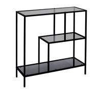 HOME DECO FACTORY - HD0083 Étagère Verre Trempé - Style Industriel Vintage - 2 Niveaux - Dimensions 80x30x79,5 cm - Couleur Noir - Idéale Salon ou Chambre