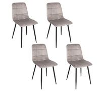HOME DECO FACTORY - HD0328 Lot de 4 Chaises Matéo, Design Élégant, Velours Profond, Confort et Esthétique, Dimensions 45x88x52 cm, Hauteur Assise 48 cm, Taupe Noir