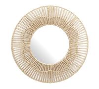 HOME DECO FACTORY, HD0449, Miroir Rond 50 cm, Décoration Murale Élégante, Finition Durable, Polyvalent pour Salon, Salle de Bain ou Entrée, Effet Agrandissant, Marron, Métal-Fer