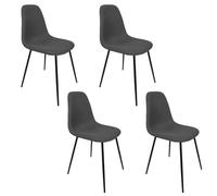 HOME DECO FACTORY - HD0476 Lot de 4 Chaises Contemporaines - Design Élégant et Ergonomique - Confort Optimal - Faciles à Entretenir - Idéales Maison/Bureau - Taille 44x86x54 cm - Gris