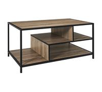 HOME DECO FACTORY - HD0509, Table Basse Édison Design Moderne avec Rangement Intégré, Conçue pour Salon, Facile à Entretenir, Dimensions 90x42x55 cm, Couleur Marron Noir