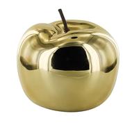 HOME DECO FACTORY - HD0529 - Statue Pomme Dorée en Céramique - Décoration Intérieure Élégante H13cm - Finition Brillante - Design Moderne - Idéale pour Table ou Étagère - Couleur Dorée - Taille H13cm