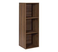 HOME DECO FACTORY - HD0580 - Étagère de Rangement Modulable 3 Compartiments Tiffany en Bois MDF - Idéale pour Petits Espaces - Parfaite pour Livres et Objets Déco - Marron - 34X97,8X31,8 cm