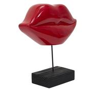 HOME DECO FACTORY - HD1307 Sculpture Déco à Poser en Céramique - Design Chic et Moderne - Pratique - pour Cadeau Décoratif - Hauteur 20 cm - Couleur Rouge