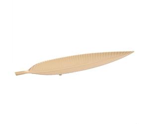 HOME DECO FACTORY - HD2230 Vide Poche Métal Feuille Dorée - Rangement Élégant pour Décoration Intérieure - Idéal pour Petits Effets Personnels - 55x13x2.5 cm - Couleur Doré