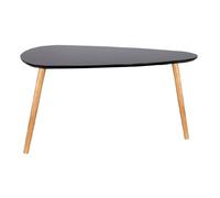 HOME DECO FACTORY - HD6404 Table Gigogne en Bois Design Galet - Duo de Tables - Composition Pin MDF - Dimensions 80 x 50 x 40 cm et 70 x 35 x 45 cm - Couleur Noir
