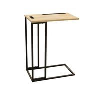 HOME DECO FACTORY - HD6585 - Table Basse Gigogne Noir-Bois avec Compartiment de Rangement - Design Pratique et Élégant - Dimensions 48 x 28 x 62,5 cm - Idée Cadeau