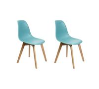 HOME DECO FACTORY, HD6631, Lot de 2 Chaises Scandinave Coque PP Design Épuré, Confort Optimal, Idéale pour Salon ou Salle à Manger, Matériaux de Qualité, Dimensions 46,2x52x86,4 cm, Bleu Celadon