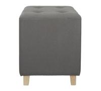 HOME DECO FACTORY - HD6954 Pouf Décoratif Carré Capitonné - Conçu pour Salon ou Chambre - Design Romantique - Pratique et Polyvalent - Dimensions 35 x 35 x 35 cm - Couleur Gris