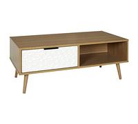 HOME DECO FACTORY Hd7148 Table Basse Repas Meuble Salon Salle À Manger Appoint, Bois-Blanc, 100X38X50 cm