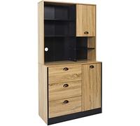 Home Deco Factory, HD7433, Buffet de Cuisine Chef, Meuble de Rangement en Bois, Conçu pour Apporter Une Touche d'élégance et de modernité à Votre Cuisine, Robuste, esthétique et Fonctionnel