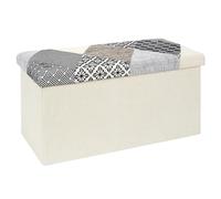 HOME DECO FACTORY - HD7492 Coffre Banc Pliable Patchwork Gris - Mobilier Assise Gain de Place - Conçu pour Salon, Entrée ou Chambre - Dimensions 76 x 38 x 38 cm - Couleur Multicolore