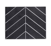 HOME DECO FACTORY - HD7582 - Crédence Adhésive Souple Chevron Noir - Facile à Poser - Décorative et Pratique - Idéale pour Cuisine et Salle de Bain - 4 Planches - Taille M - Couleur Noir