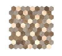 HOME DECO FACTORY - HD7715 - Crédence Adhésive Rigide Mosaïque Décorative pour Cuisine et Salle de Bain - Facile à Poser - sans Joint - Dimensions 60X30 cm - Couleur Bronze