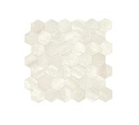 HOME DECO FACTORY - HD7716 - Crédence Adhésive Rigide Mosaïque Travertin pour Décoration Murale - Facile à Poser - sans Joint - Dimensions 31,2 x 30,5 x 0,3 cm - Couleur Blanc