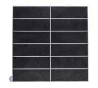 HOME DECO FACTORY - HD7728 - Crédence Adhésive Flexible Noir Rectangle X4-30X30 cm - Facile à Poser - Idéale pour Cuisine et Salle de Bain - Entretien Simple - Décoration Moderne - Noir - 30X30 cm