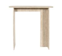 HOME DECO FACTORY Table console Pietra 90 cm Effet pierre travertin Blanc et beige