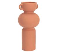 HOME DECO FACTORY - HD9100 Vase en Céramique Terracotta avec Anse - Design Moderne et Élégant - Conçu pour Bouquets ou Décoration Intérieure - Dimensions 25,5 x 11,5 x 11,5 cm - Couleur Orange