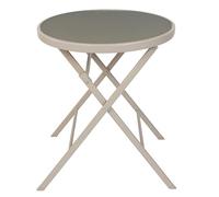 HOME DECO FACTORY - HDO0302, Table Modèle Elba Beige, Table de Salon de Jardin, Mobilier, Mobilier d'Extérieur, Table d'Extérieur, 60x71x60 cm, à Monter, Beige