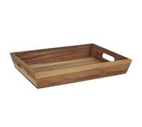 HOME DECO FACTORY, KA0321, Plateau en Acacia avec Poignées Ergonomiques, Idéal pour Servir Repas et Boissons, Design Élégant et Pratique, Dimensions 32x23 cm, Couleur Marron