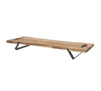 HOME DECO FACTORY - KA0322 Planche de Présentation en Acacia avec Pieds en Métal Noir - Conçu pour Apéritifs et Tapas - 55 cm - Couleur Marron et Noir