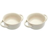 HOME DECO FACTORY - KA0399 Bol à Soupe en Grès - Design Élégant et Intemporel - pour Soupe et Plats Variés - Taille 20 cm - Couleur Gris - Compatible Micro-Ondes et Four (Lot de 2)
