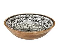HOME DECO FACTORY Saladier en Bois de Manguier Dune 33 cm Moderne Noir
