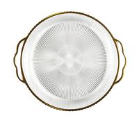 HOME DECO FACTORY - KA0596 Plateau Rond en Plastique Mirage - Design Moderne - pour Réceptions et Pique-niques - Facile à Nettoyer - Ø38,5 cm - Couleur Blanche