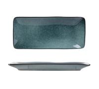 HOME DECO FACTORY - KA3877, Coupelle Rectangulaire en Grès 10x22 cm, Art de la Table Élégant, Conçu pour Présenter vos Gourmandises, Couleur Bleu, Taille Medium