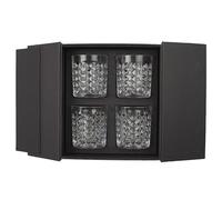 HOME DECO FACTORY - KA4600 Coffret de 4 Verres à Whisky - Set pour Dégustation de Spiritueux - Idéal pour Apéritif - Dimensions : 9 x 8 x 8 cm - Multicolore