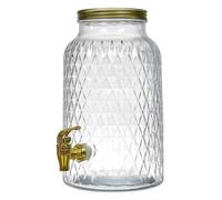 HOME DECO FACTORY - KA6280 Fontaine à Boissons Design Diamant - Conçu pour Cocktails, Bières et Jus - Robinet Pratique - Capacité 6 Litres - Transparent