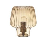 HOME DECO FACTORY - LA0014 Lampe à Poser en Verre Fumé - Design Élégant avec Port USB - Ambiance Chaleureuse pour Salon ou Bureau - Taille 30 cm - Marron