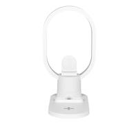 HOME DECO FACTORY - LA0024 Lampe LED 3 en 1 avec Chargeur Induction et Port USB-C - Design Moderne - Éclairage Doux pour Chambre ou Bureau - Taille 30 cm - Blanc