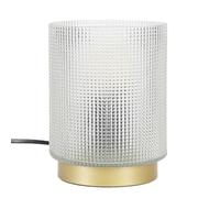 HOME DECO FACTORY - LA0030 Lampe à Poser Verre Embossé Blanc, Éclairage Doux, pour Salon ou Chambre, Design Raffiné, Matériaux Durables, Taille Standard, Blanc