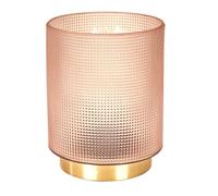 HOME DECO FACTORY Lampe à Poser en Verre Embossé Ambiance Apaisante Rose