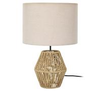 HOME DECO FACTORY - LA0111 Lampe de Table Bohème Chic en Corde Tressée avec Abat-Jour Beige - Conçu pour Salon ou Chambre - Taille H35 cm - Couleur Naturel