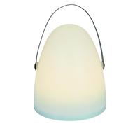 HOME DECO FACTORY Lampe de Table Extérieure avec Poignée Jardin Blanc | Plastique, lampe de table extérieure, poignée de transport, jardin ou terrasse, design moderne, blanc