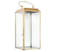 HOME DECO FACTORY Lanterne en Métal Doré et Verre Bougeoir 30 cm Doré | Métal et verre, lanterne, bougeoir ou photophore, design élégant, usage polyvalent, décoration, 30 cm, doré et transparent