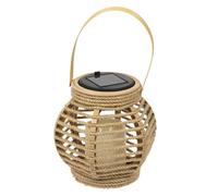HOME DECO FACTORY, LAO0194, Lanterne Effet Bougie H15 cm, Luminaire d'Extérieur Pratique et Élégant, Résistante aux Intempéries, Idéale pour Jardin ou Terrasse, Beige, Plastique-PP, Solaire 15 cm