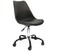 HOME DECO FACTORY Chaises de bureau Kiruna réglables à roulettes Noir Lot de 2