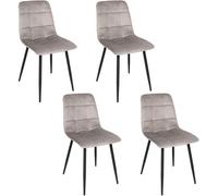 Lot de 4 Chaises - HOME DECO FACTORY - MATEO - Confortables - Chic - Taupe