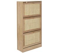 HOME DECO FACTORY - Meuble à Chaussures 3 Portes en Bois pour Rangement Élégant - Design Moderne - Dimensions 60 x 113 x 24 cm - Couleur Marron - Modèle Bali