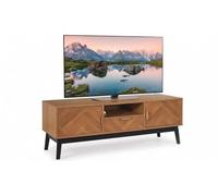 HOME DECO FACTORY Meuble TV Bas Felix Lounge Edition Contemporain Marron | Bois, meuble TV bas Felix, lounge edition, mobilier contemporain, design élégant, salon, 110x48x40 cm, marron