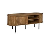 HOME DECO FACTORY - Meuble TV en Bois Design Moderne pour Salon - Rangement Pratique - Dimensions 117 x 48 x 40 cm - Couleur Marron Noir - Modèle Heritage