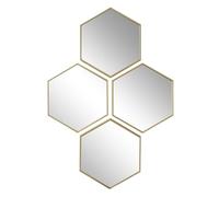 HOME DECO FACTORY Miroir Décoratif Losange Doré Géométrique 60 cm Or | Plastique, miroir décoratif losange, design géométrique moderne, finition élégante, salon chambre, polyvalent, 60x40 cm, or